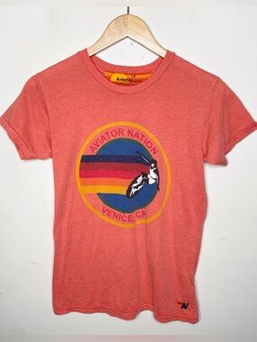 Aviator Nation Kids Venice CA Tee Orange Sz 14